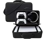 PSS PS5 Travel Bag Briefcase Hard Shell Carrying Case for PS5 Console Protective Storage Bag Shockproof Compatible with PS5 Console/ Controller, Headset, Charging Dock, Games Accessories - Black